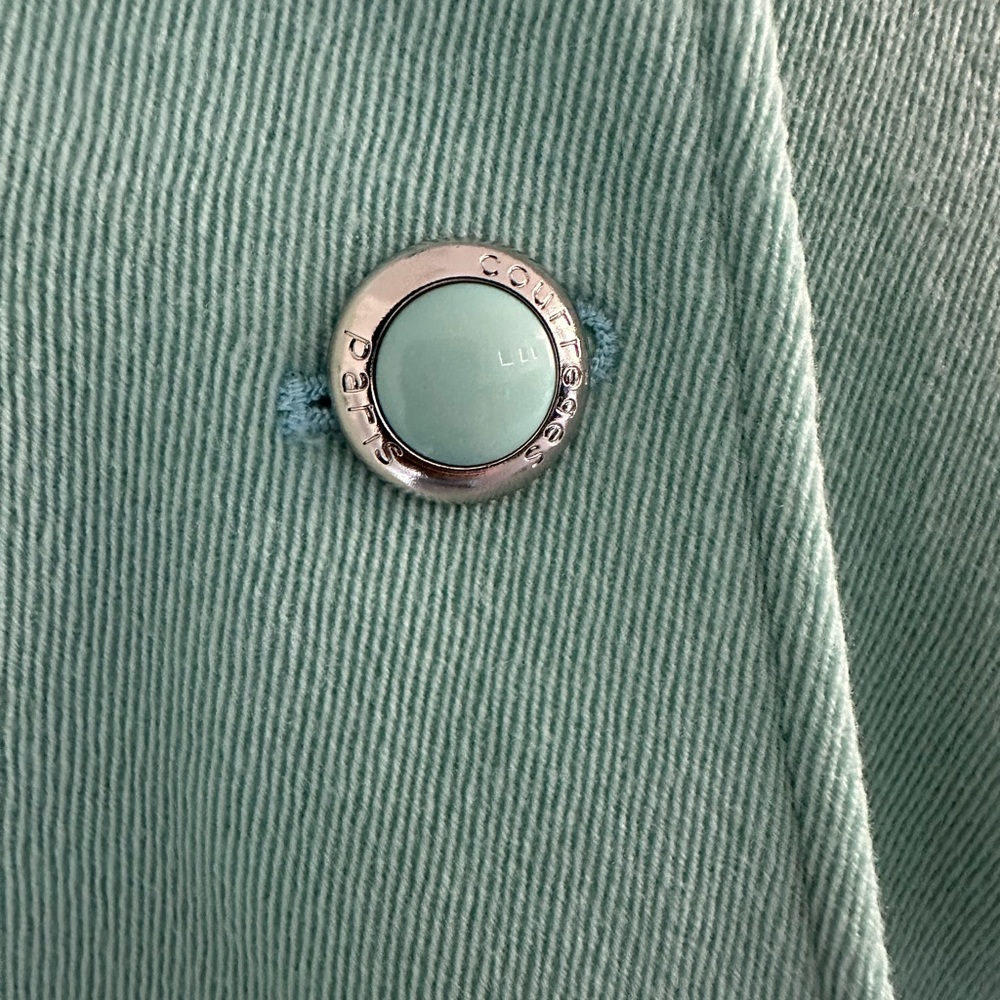 Courreges Mint Green Women's Blazer Jacket with Sliver Buttons - Picture 5 of 9